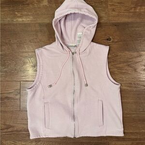 Vintage 90s Claudia Barnes light pink cropped hoodie